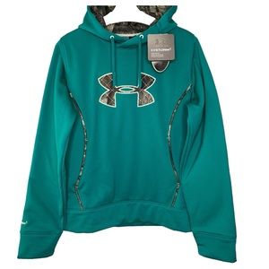 Under Armour X Mossy Oak NWT Storm Camo + Kelly Green Women’s Hoodie Size XL